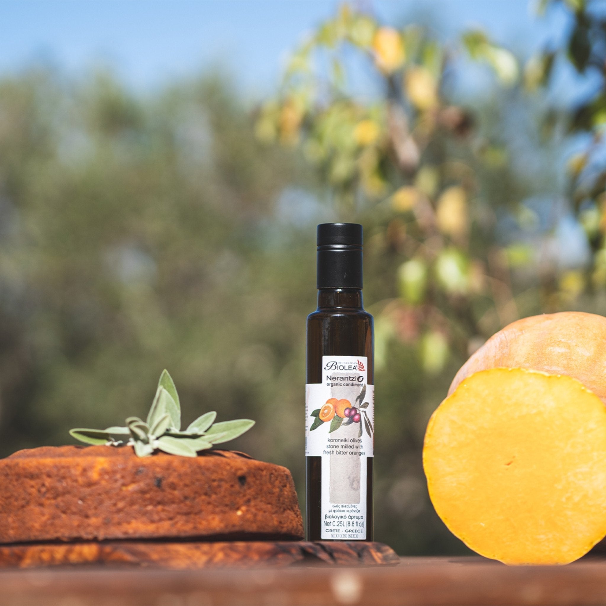 BIOLEA organic olive oil with Nerantzi oranges and pumpkin cake.